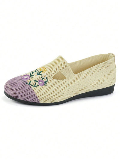 Breathable Knitted Slip-On Flats: Perfect for All-Day Comfort Indoors and Outdoors