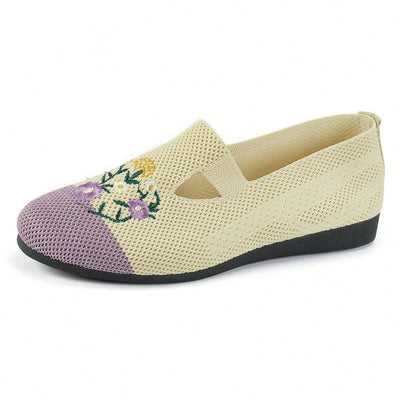 Breathable Knitted Slip-On Flats: Perfect for All-Day Comfort Indoors and Outdoors