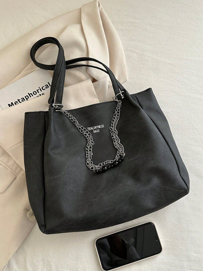 Versatile Chain-Decor Tote Bag: The Perfect Travel and Everyday Companion