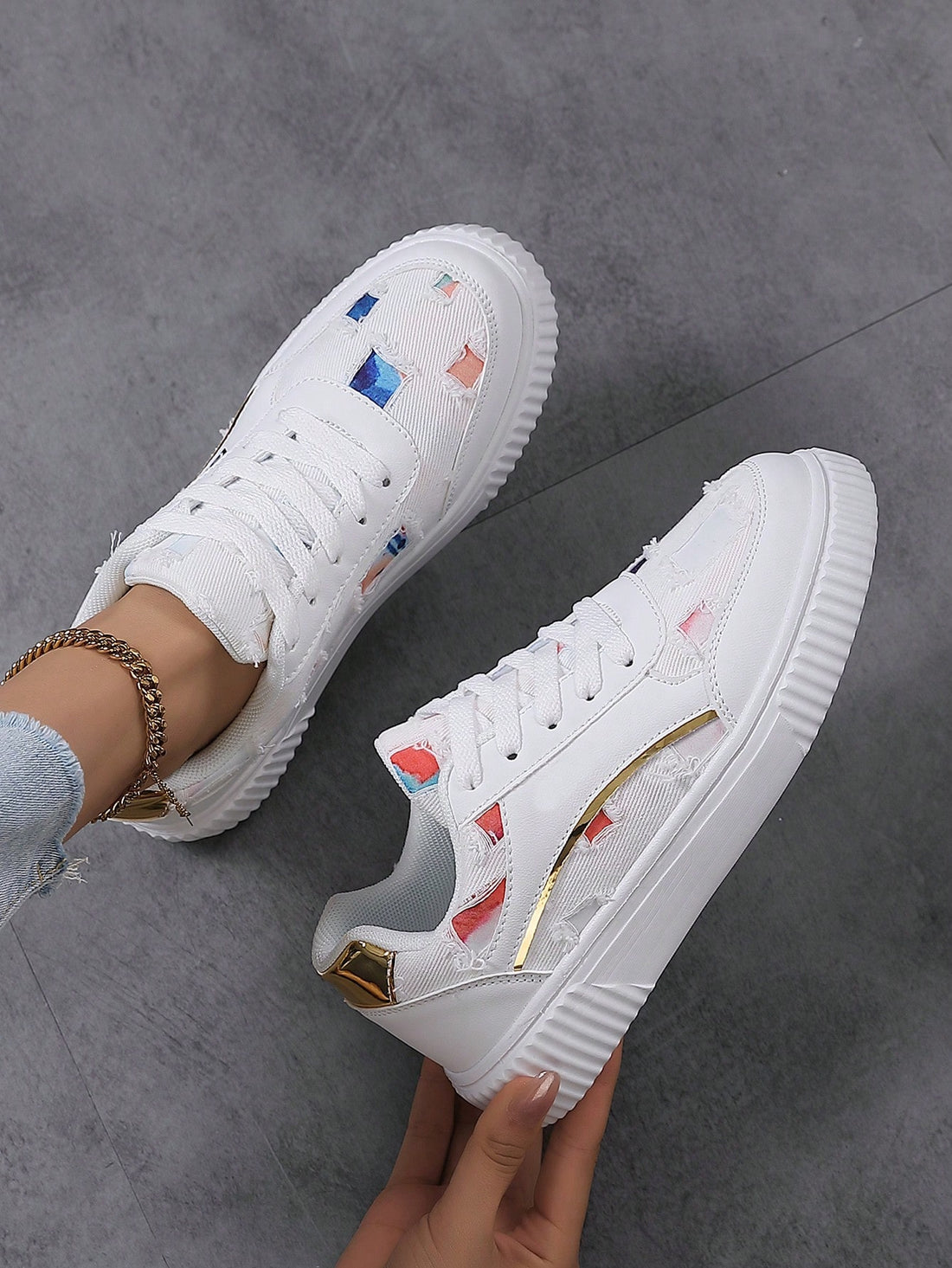 Indulge in ultimate style and comfort with Glittery Chic: The Ultimate Women's Sneakers. These shoes combine chic design and comfortable fit, making them the perfect choice for any fashion-forward woman. With a touch of glitter, these sneakers will elevate any outfit while providing all-day comfort. Don't compromise on style or comfort - choose Glittery Chic.