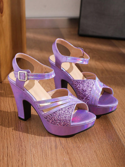 Purple Reign: 2024 New One-Strap Waterproof Platform Sandals for Women