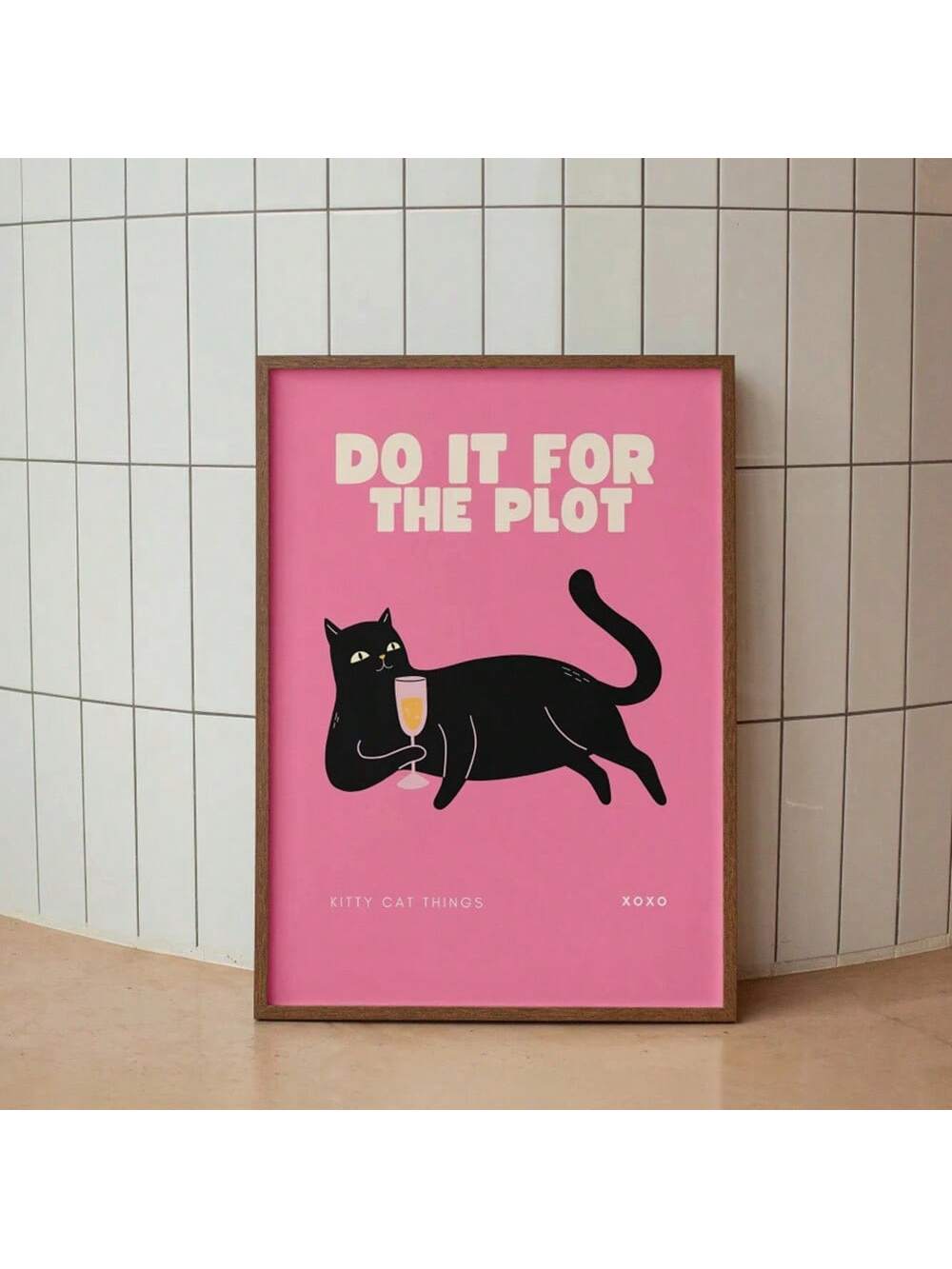 Add a dash of humor and charm to any room with this Funny Black Cat Wall Art featuring the cheeky phrase "Do It For The Plot." Perfect for cat lovers who appreciate a clever twist, this canvas print makes a delightful gift for birthdays or graduations. Its playful design sparks smiles and adds personality to your space while celebrating your love for feline antics.
