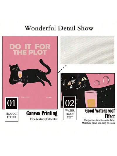 Whiskers & Bubbles: 'Do It For The Plot' Funny Cat Print Wall Art