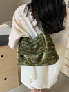 Chic and Stylish Solid Color Crescent Flap Shoulder Bag for Women