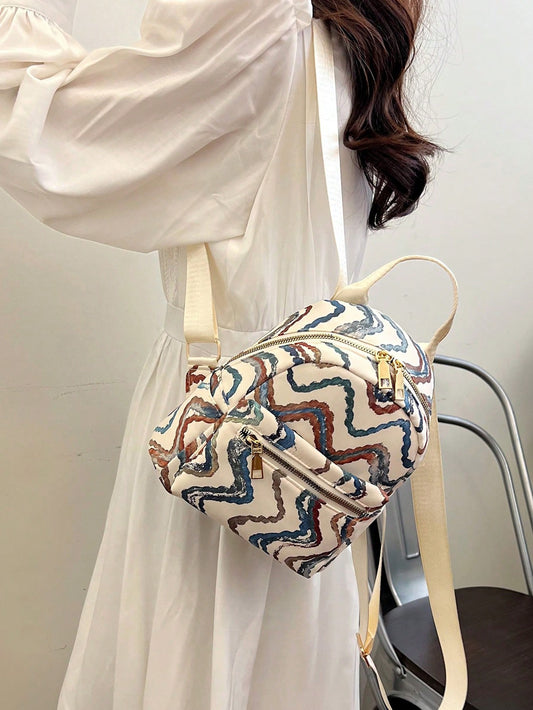 Chic and Stylish Printed Backpack with Tassel Detail - A Must-Have New Arrival!