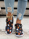 Black Skull Halloween Canvas Slip-On Shoes: Lightweight, Non-Slip, and Easy to Wear