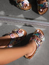 Trendy Colorful Floral Straps Wedge Sandals - Chic Comfort for Every Occasion