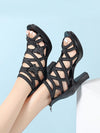 Mother's Butterfly Hollow Out High Heel Sandals: Elegant Summer Boots