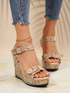 Stylish Plus Size Summer Wedge Sandals with Rivet Detail