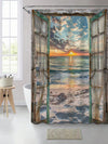 Sunset Seascape Shower Curtain: Enhance Your Bathroom with Coastal Art