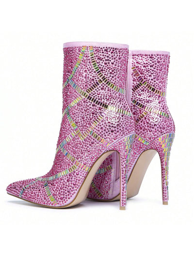 Shine Bright in Pink: Glamorous Sparkling High Heels for Women