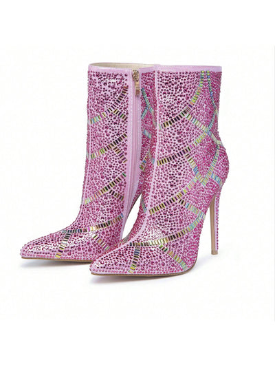 Shine Bright in Pink: Glamorous Sparkling High Heels for Women