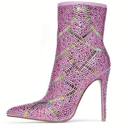 Shine Bright in Pink: Glamorous Sparkling High Heels for Women