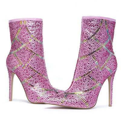 Shine Bright in Pink: Glamorous Sparkling High Heels for Women