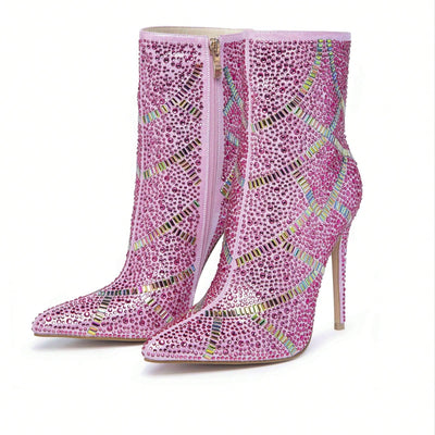 Shine Bright in Pink: Glamorous Sparkling High Heels for Women