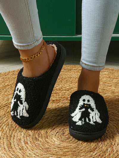 Spooky Spectral Cat Couple Slippers: Halloween Limited Edition