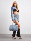 Diamond Denim Dreams: Fashionable Street Tote Bag for Gym, Vacation, and Travel