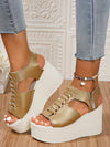 Glamorous Gold Wedge Sandals: The Ultimate Vacation Staple for Fashion-Forward Women