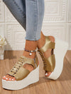 European-American Style Gold Wedge Sandals: Summer Vacation Fashion