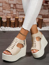 European-American Style Gold Wedge Sandals: Summer Vacation Fashion