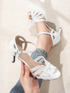 Chic Hollow Latin Dance High Heel Sandals for Elegant Women