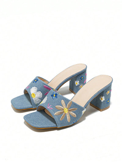 Embroidered Flower High Heeled Sandals: Step into Summer in Style