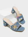 Embroidered Flower High Heeled Sandals: Step into Summer in Style