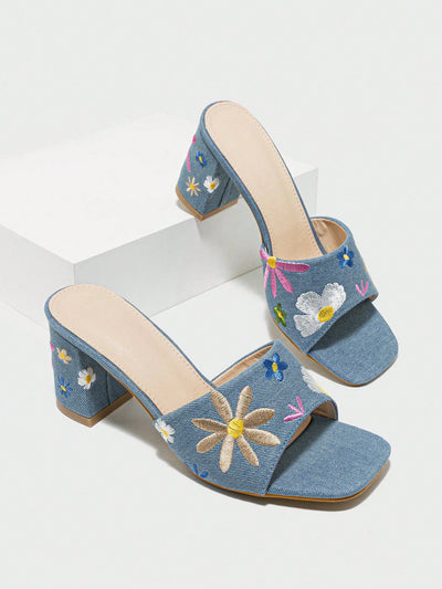 Embroidered Flower High Heeled Sandals: Step into Summer in Style