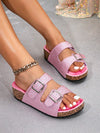 Shiny Rhinestone Platform Sandals: Elevate Your Casual Outfits & Beach Vacation Looks with Beautiful Wood Grain Design