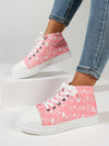 Doodle-licious Halloween Mid-Top Canvas Shoes: Fun and Spooky Sports Shoes for Women