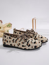 Wildly Chic: Leopard Print Flat Lace-Up Shoes for Fashionable Women