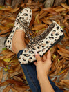 Wildly Chic: Leopard Print Flat Lace-Up Shoes for Fashionable Women