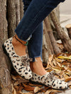 Wildly Chic: Leopard Print Flat Lace-Up Shoes for Fashionable Women