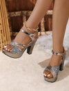 New Summer Waterproof Platform Peep Toe High-Heeled Wedges Sandals