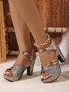 New Summer Waterproof Platform Peep Toe High-Heeled Wedges Sandals