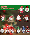 Festive Gnome Wonderland: 24-Piece Wooden Hanging Decorations for Christmas Cheer