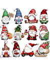 Festive Gnome Wonderland: 24-Piece Wooden Hanging Decorations for Christmas Cheer