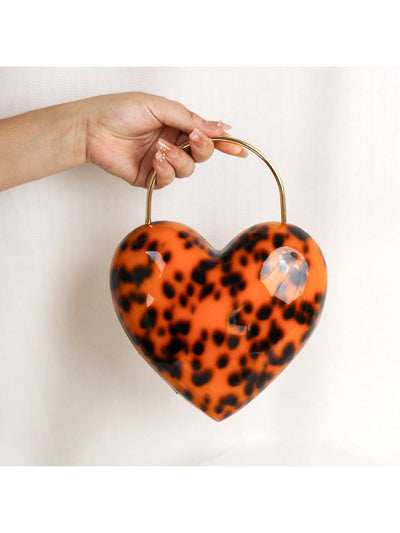 Chic Vintage Heart-Shaped Acrylic Clutch – Perfect for Parties and Special Occasions