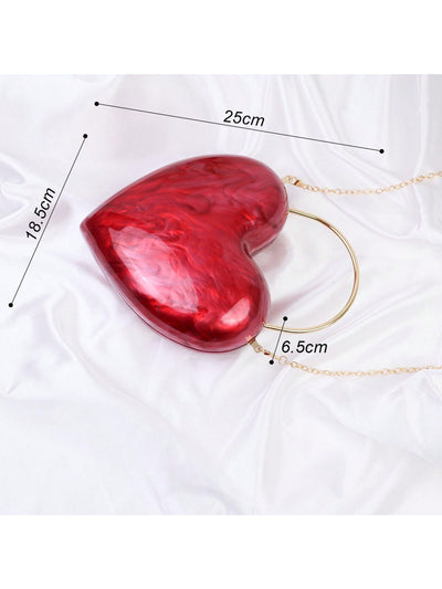 Chic Vintage Heart-Shaped Acrylic Clutch – Perfect for Parties and Special Occasions