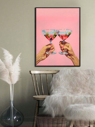 Strawberries and Wine Celebration Canvas Poster - Festive Artwork for Any Room