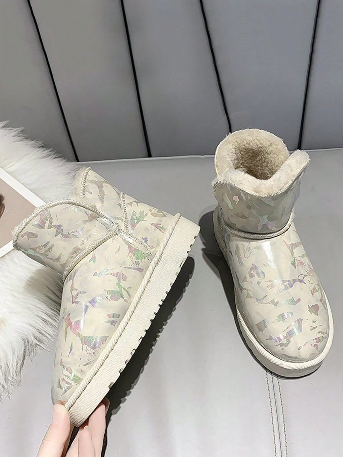 Bundle up in style and comfort with our Stay Cozy and Stylish Snow Boots. These Winter Fashion Must-Haves feature colorful fur for added warmth and a pop of color. Perfect for any cold weather adventure.