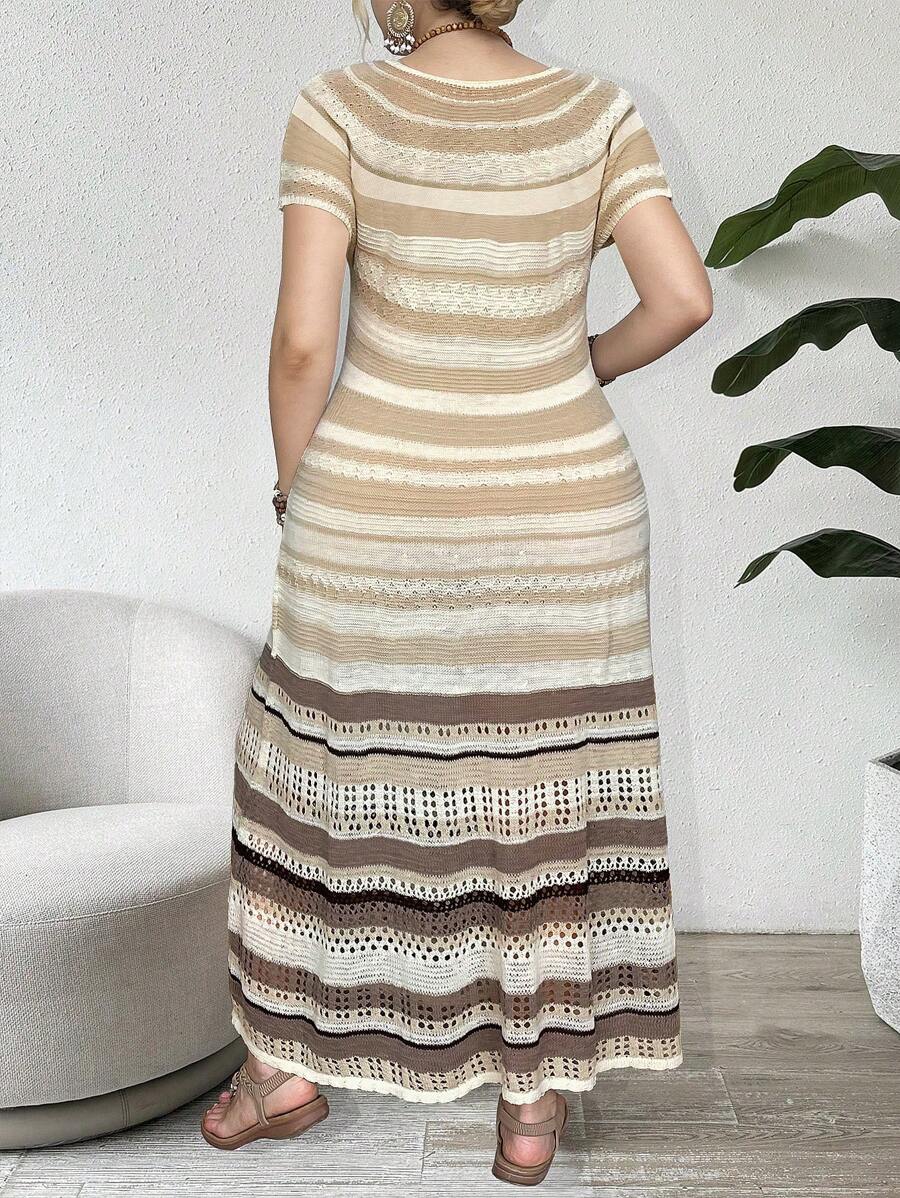 Stay cozy and stylish in our Chic Plus Size Striped Sweater Dress, designed to keep you comfy all season long. Its playful stripes add just the right pop, making it your go-to for casual outings or relaxed weekends. Perfect for layering in fall and winter, this dress blends warmth with a fun, flattering fit that celebrates your curves. Slip it on and let the season’s chill meet your warm, confident vibe!