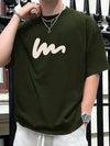 Men's Casual Summer Drop Shoulder T-Shirt with Trendy Letter Print