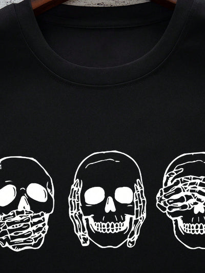 Men's Edgy Skull Print Tee: Rock Your Style