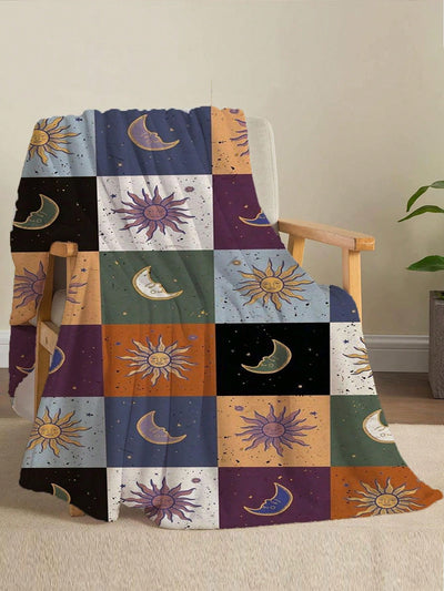 Personalized Sun Pattern Flannel Blanket: The Perfect Sofa or Bed SG Gift