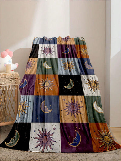 Personalized Sun Pattern Flannel Blanket: The Perfect Sofa or Bed SG Gift