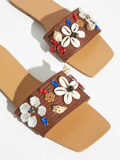 Flower Power: Stylish Summer Flat Sandals for Women