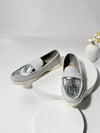 Litchi Pattern Mirror Stone Loafers: Trendy Casual Flats for All Seasons