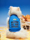 Summer Breeze: King of the House Fluorescent Green Pet Vest for Cool and Comfortable Adventures