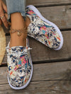 Hauntingly Stylish: Rose Skull Patterned Print Loafers for Autumn and Halloween